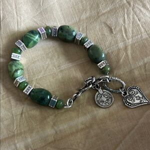 Brighton Jade and Sterling Silver Braclet
